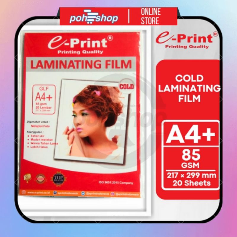 

e-Print Cold Laminating Film A4+/85gsm 20's