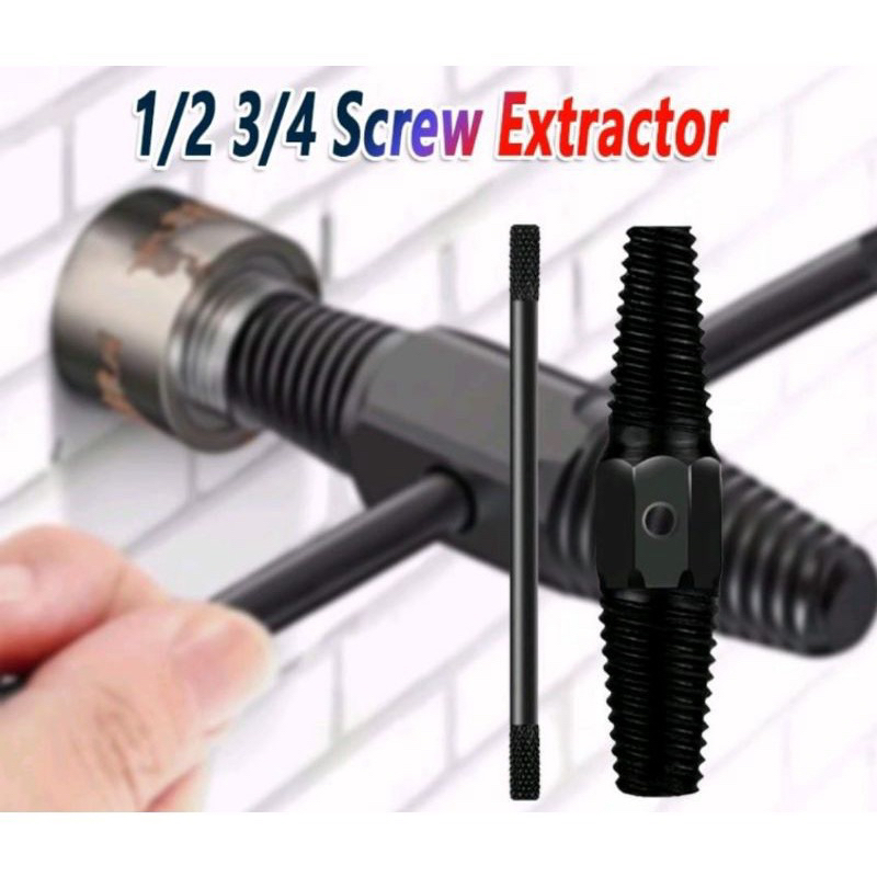 Screw extraxtor tap balik alat membuka kran rusak 1/2”dan 3/4&quot;