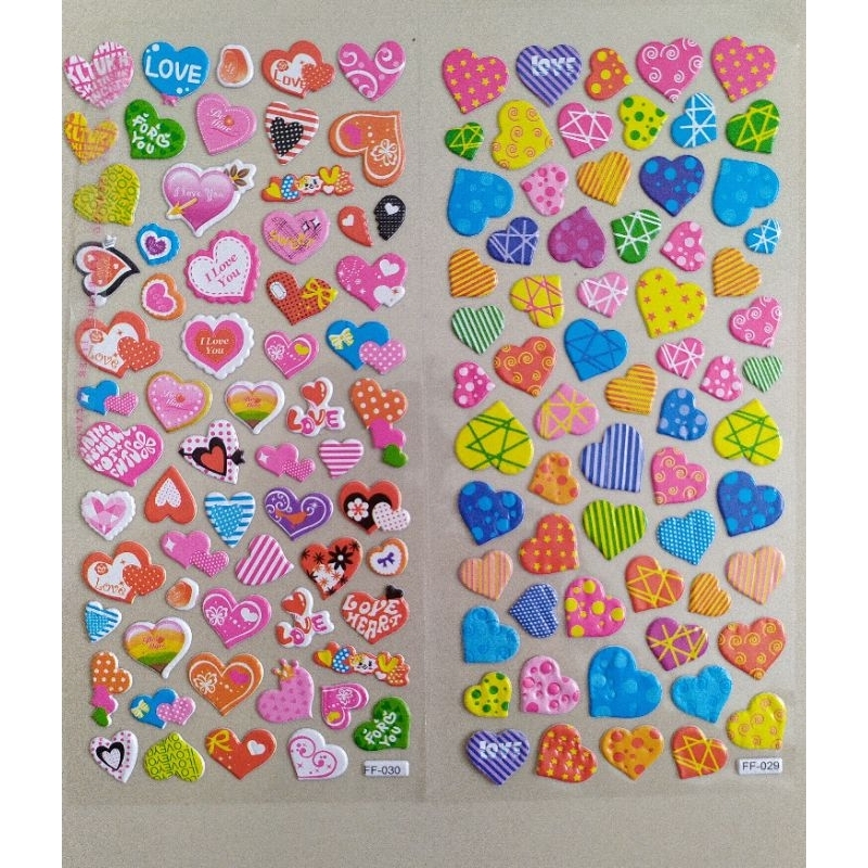 Stiker timbul LOVE HATI