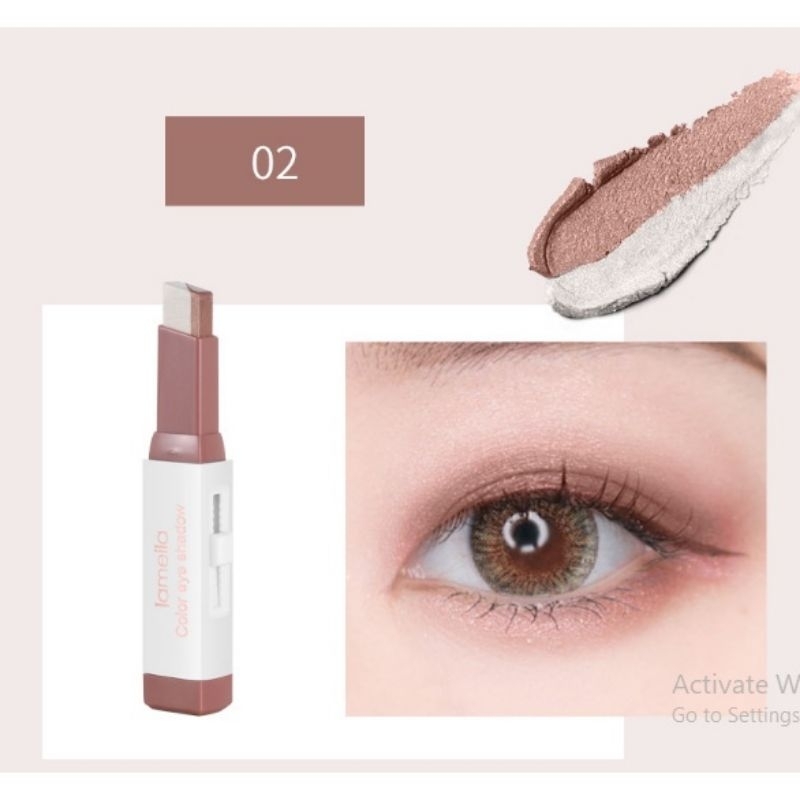 Lameila Eyeshadow Stick Two Tone 2 Warna Waterproof