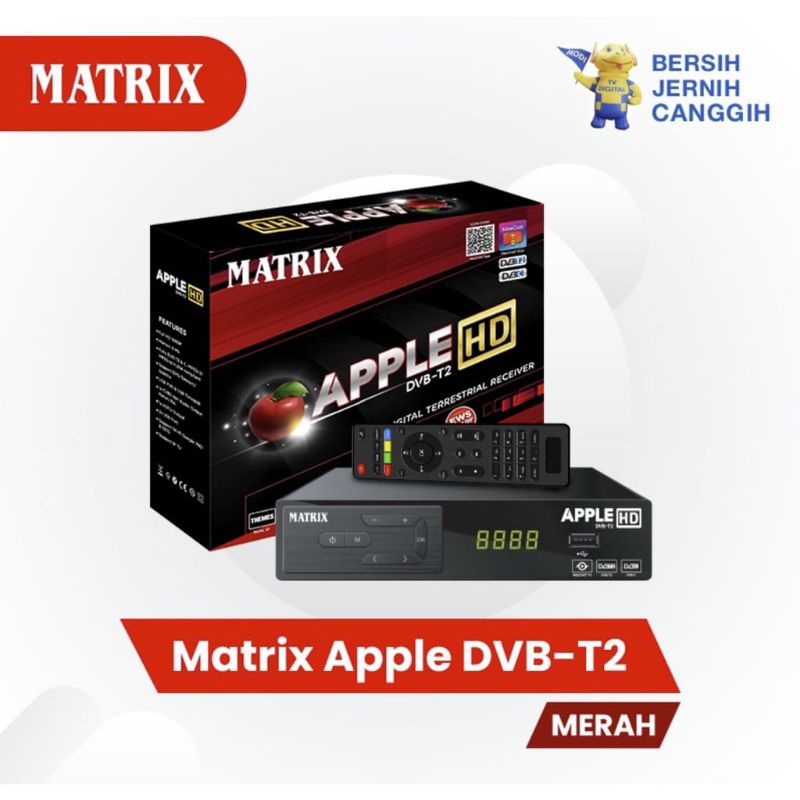 Matrix Set Top Box Digital TV - Apple HD merah