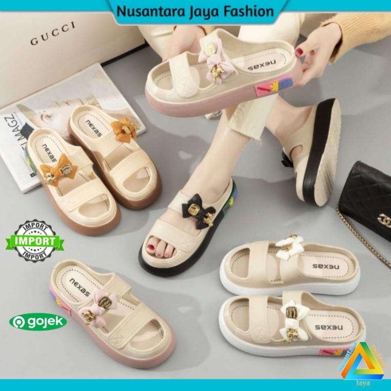 NUSANTARA Sandal Jelly Wanita Wedges Terlaris 029