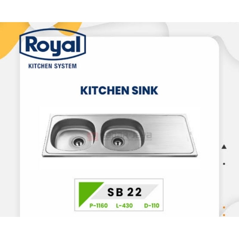Bak cuci piring Royal SB 22 lubang 2 dan meja