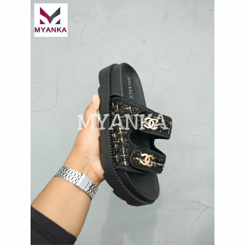 Myanka jelly shoes Sendal kokop Tali Mix Bahan