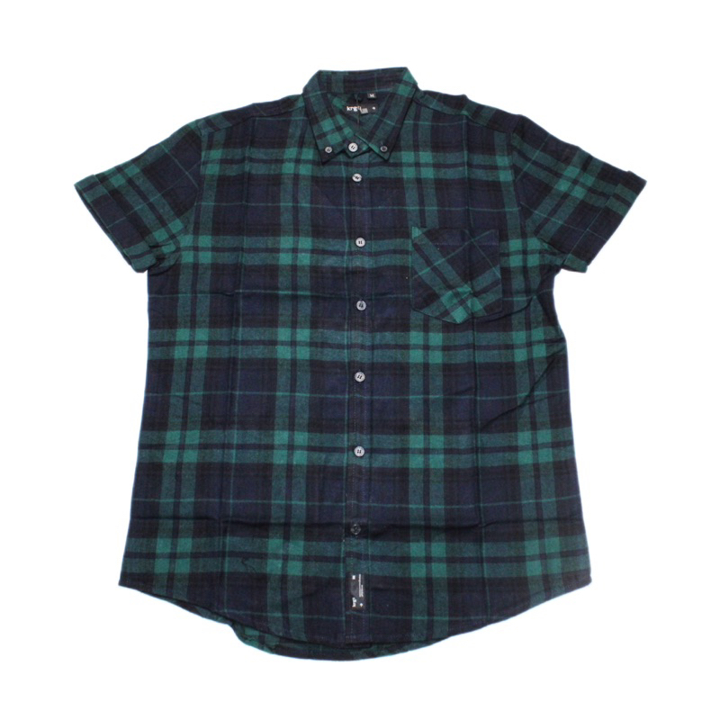 Kemeja flanel pria kotak-kotak distro krgr terbaru kemeja lengan pendek (Booze#12 Hb)