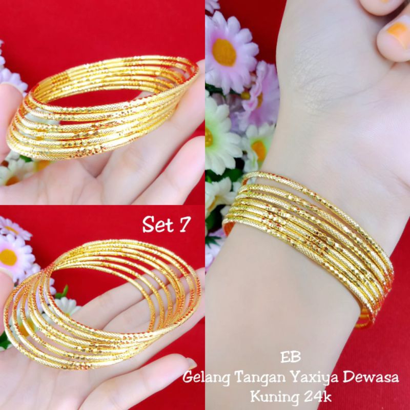 gelang keroncong selir set 7 lapis emas 24k