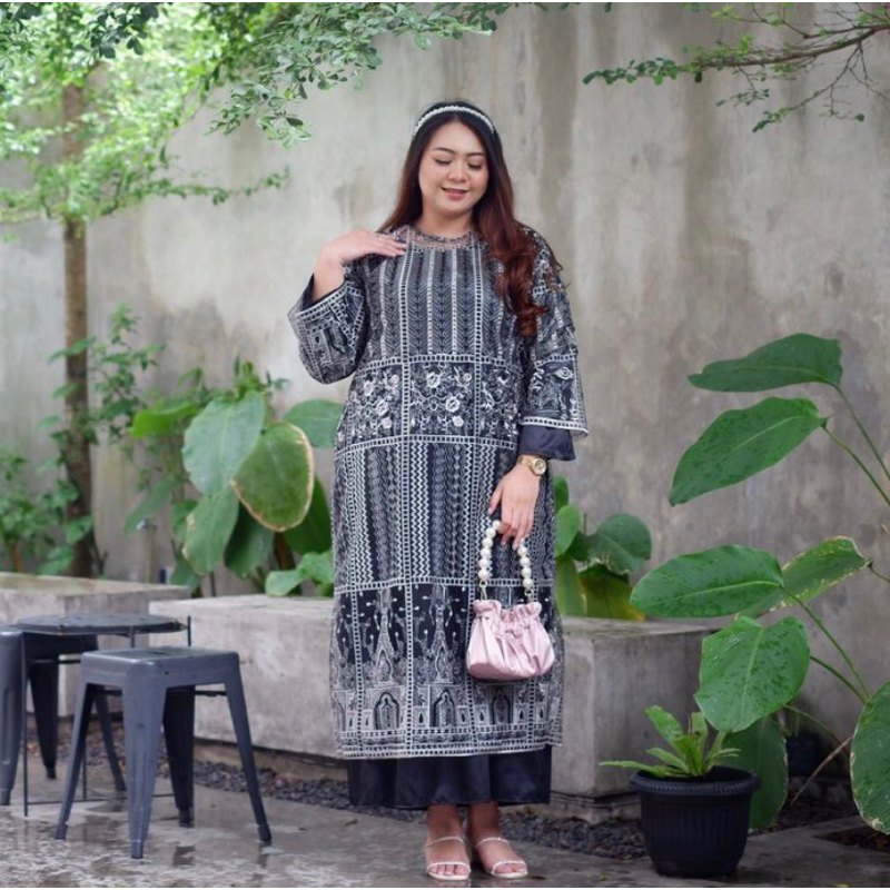 AHYEON TULLE DRESS BAJU LEBARAN BIGSIZE GAMIS KAFTAN JUMBO UKURAN BESAR XL XXL XXXL XXXXL FREE ONGKI