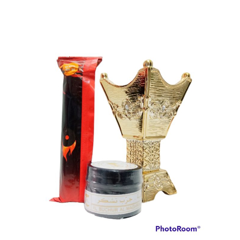 tempat buhur manual / pembakar buhur/ aromaterapi (paket)