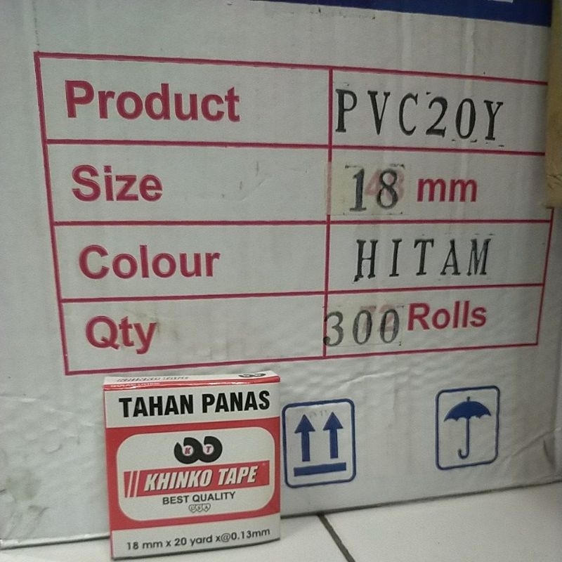 ISOLASI KABEL LISTRIK ANTI PANAS/lakban listrik 18MM X 20 YARD