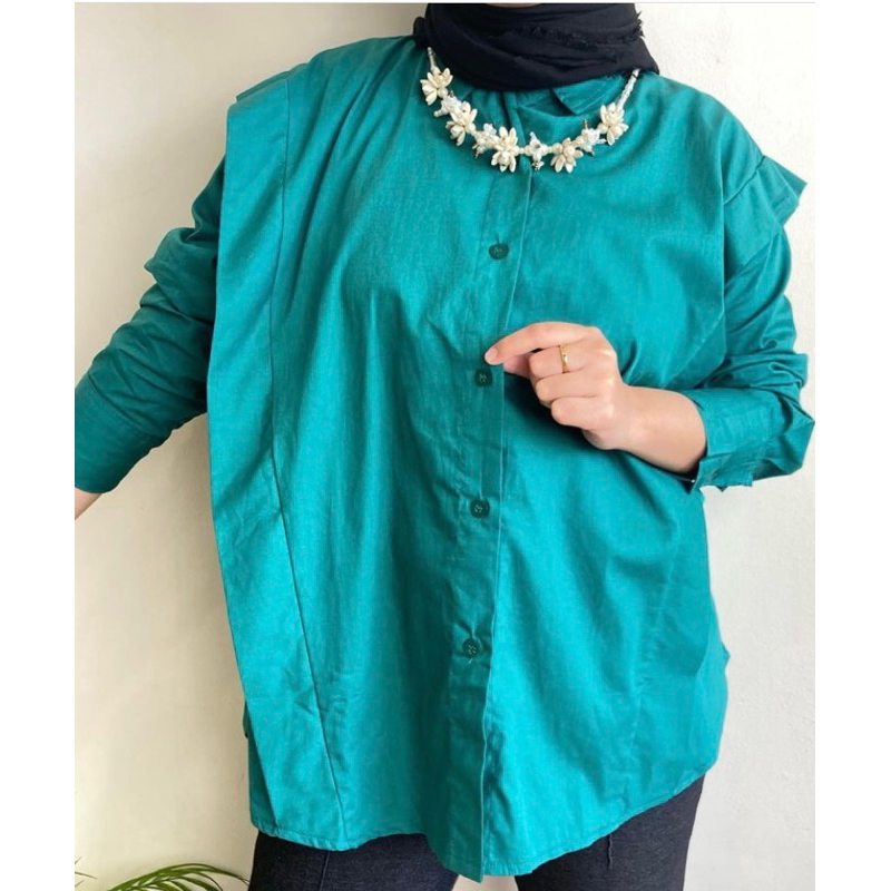 Blouse Poplin Rempel Samping / Baju Atasan Kemeja