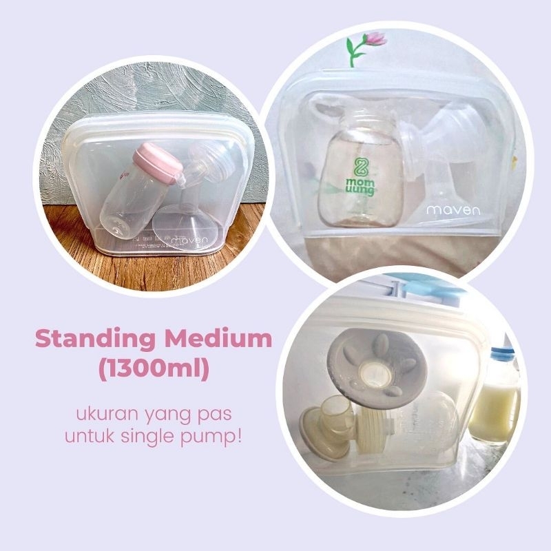 MAVEN STANDING MEDIUM 1300ml Silicone Bag Food Grade &amp; Leakproof