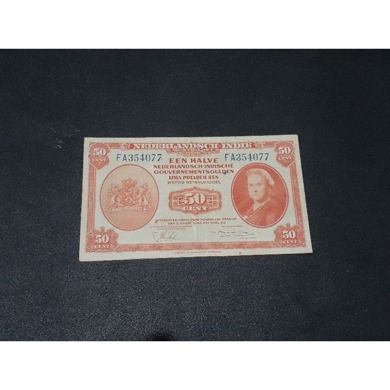 uang kertas kuno 50 cents NICA tahun 1943