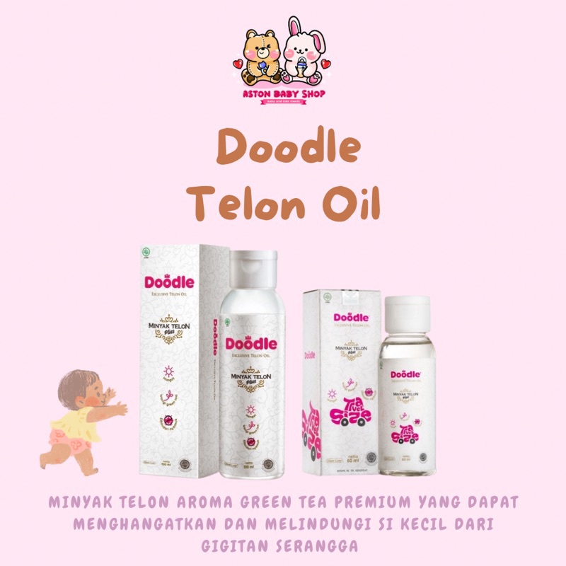 Doodle Minyak Telon Plus 10 ml/60 ml /100 ml Minyak Telon Doodle wangi green tea