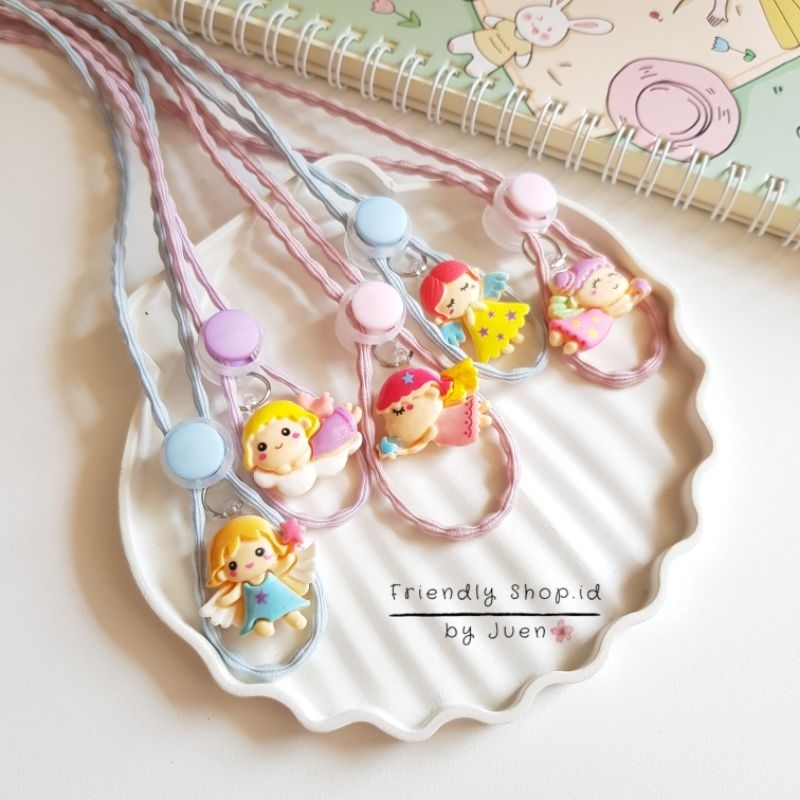 STRAP MASKER ANAK PEREMPUAN - DEWASA  SAKURA / PERI  / KALUNG MASKER / TALI MASKER / LANYARD MASK STOPER 2IN1