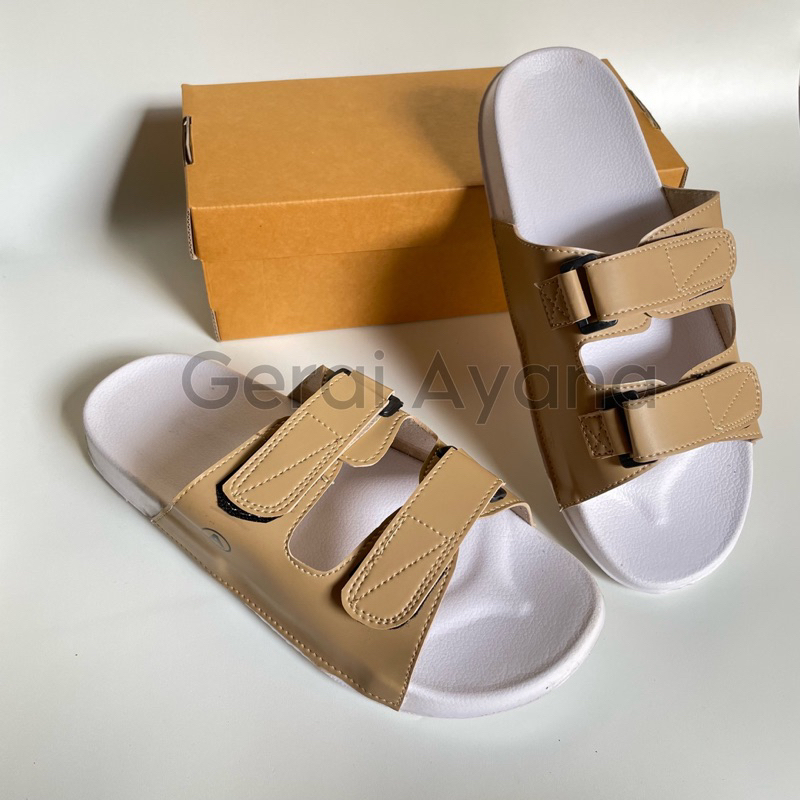 DISKON DAY! Sandal Selop Wanita Pria Enteng Empuk Dua Strap Size Besar Sandal Slide