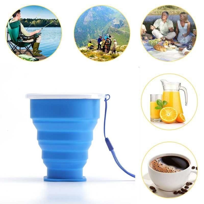 Gelas Lipat Silikon Travel Mug 200ml Camping Outdoor Portable