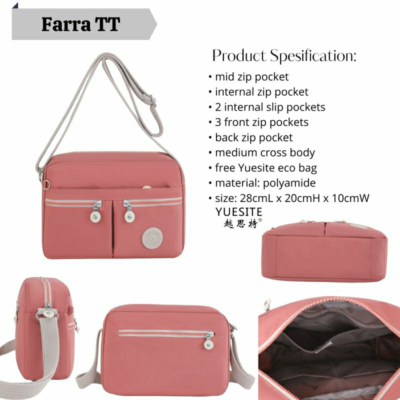 YUESITE FARRA TAS SELEMPANG CEWEK IMPORT KEKINIAN CROSSBODY LARGE