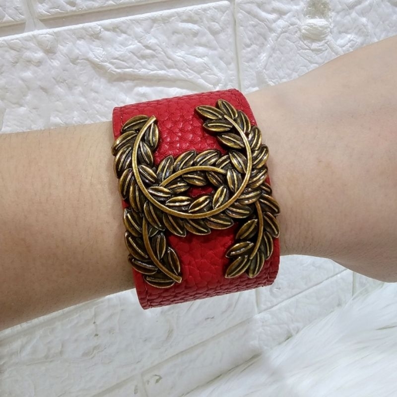 Promo Gelang tangan kulit import /gelang fendix branded bahan kulit 5514