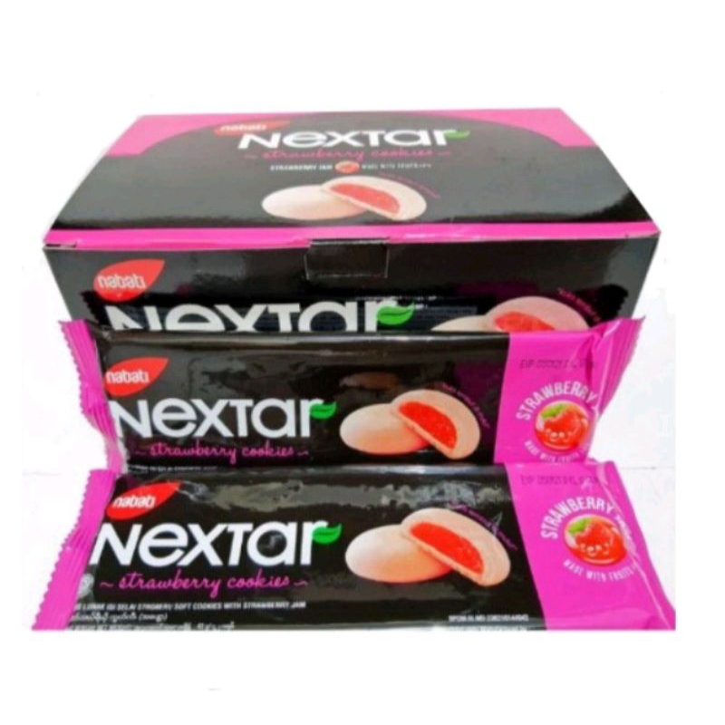 

Nextar - Biskuit Nextar Nabati 34Gr 1Box Isi 10Pcs - Nextar Nanas -Nextar Coklat - Nextar Strawberry