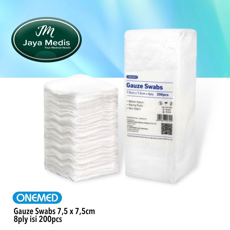 ONEMED KASA LIPAT GAUZE 7,5 × 7,5 8 PLY ISI 200 PCS