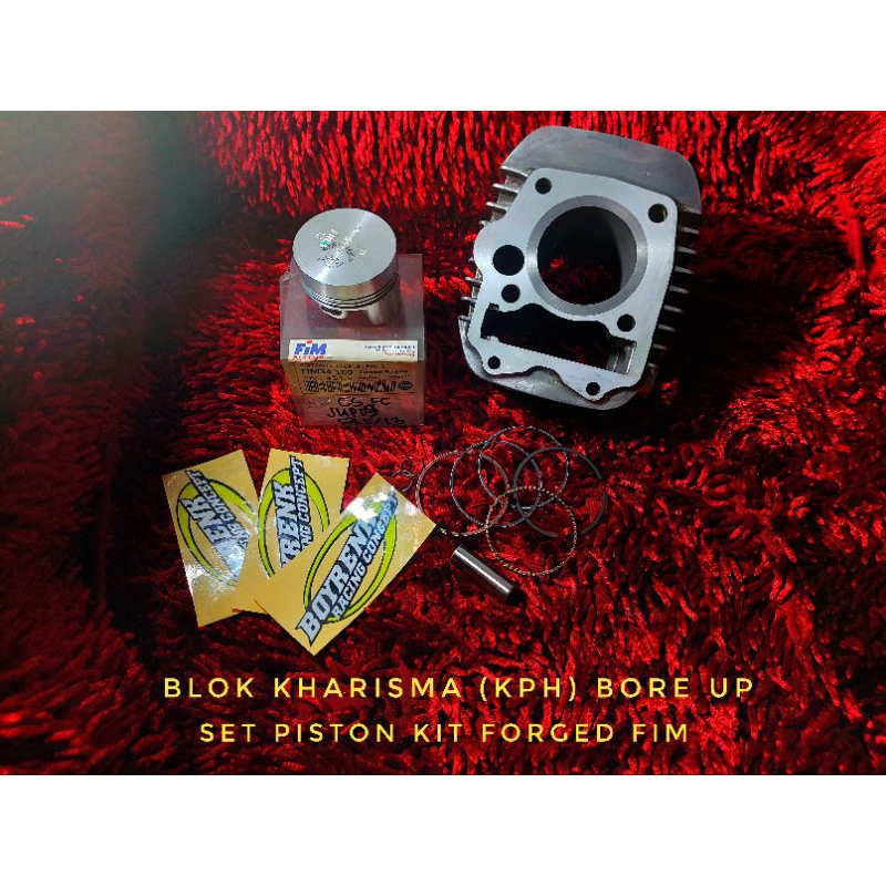 CYLINDER BLOK KHARISMA | SUPRA X 125  BORE UP SET  PISTON KIT FIM34 FORGING - BOYRENK RACING CONCEPT