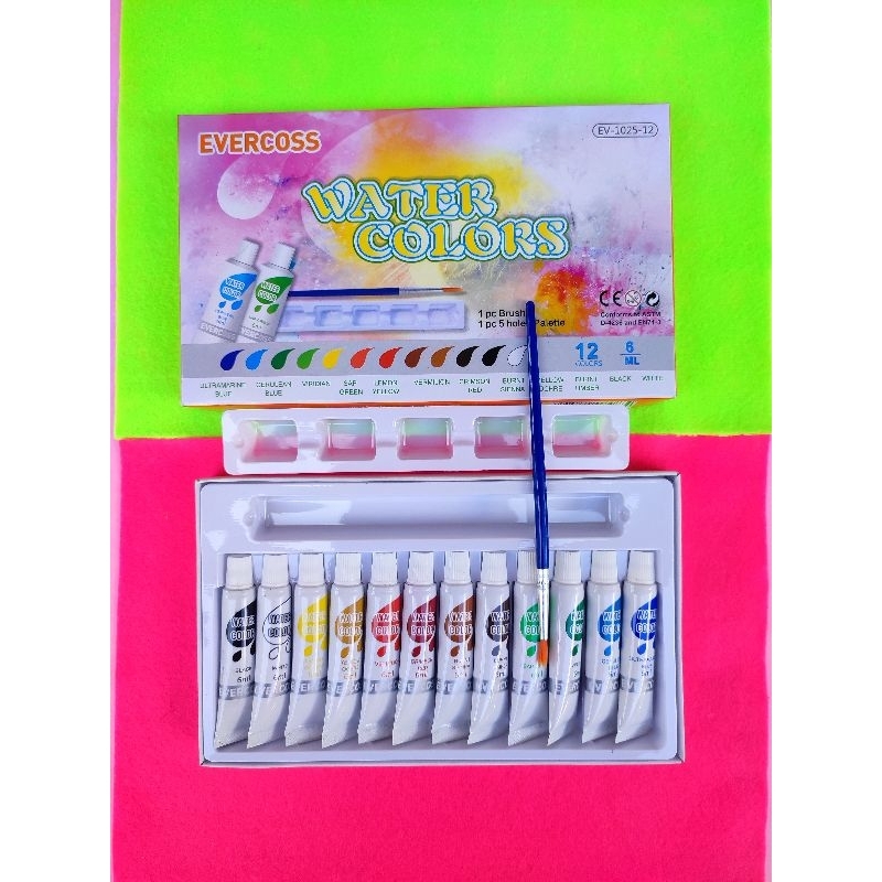 

Cat Air Water color 6ml 12 warna + kuas dan palet