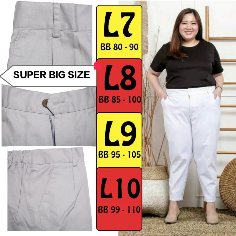 JUMBO BAGGY PANTS PREMIUM  SIZE L7, L8, L9, L10//CELANA KERJA WANITA