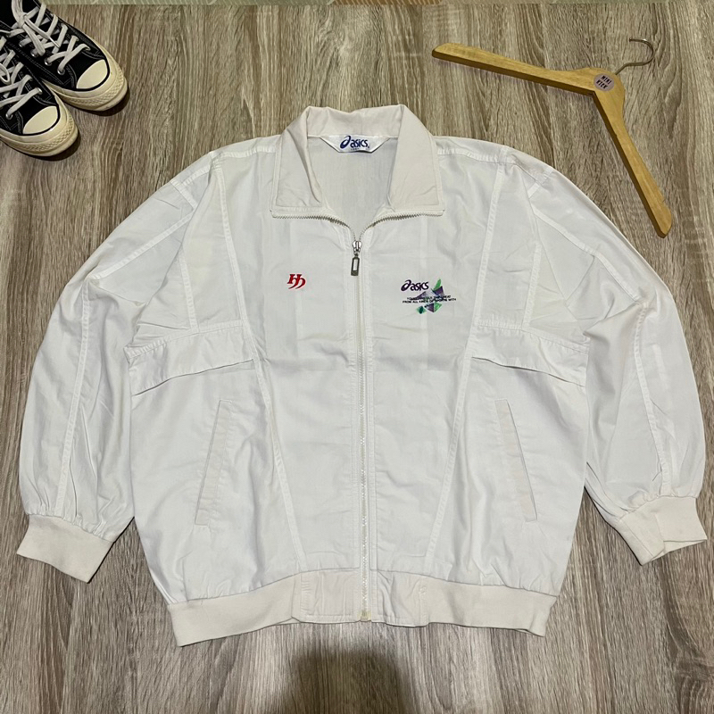 Windbreaker ASICS vintage full white jacket wb vtg