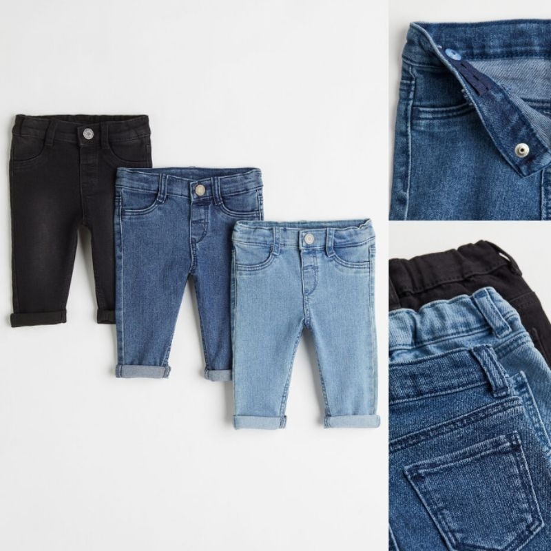 H&M Kids Baby Skinny Relaxed Fit Stretch Jeans Denim Celana Panjang Jins Anak Bayi Cewek Cowok Perem