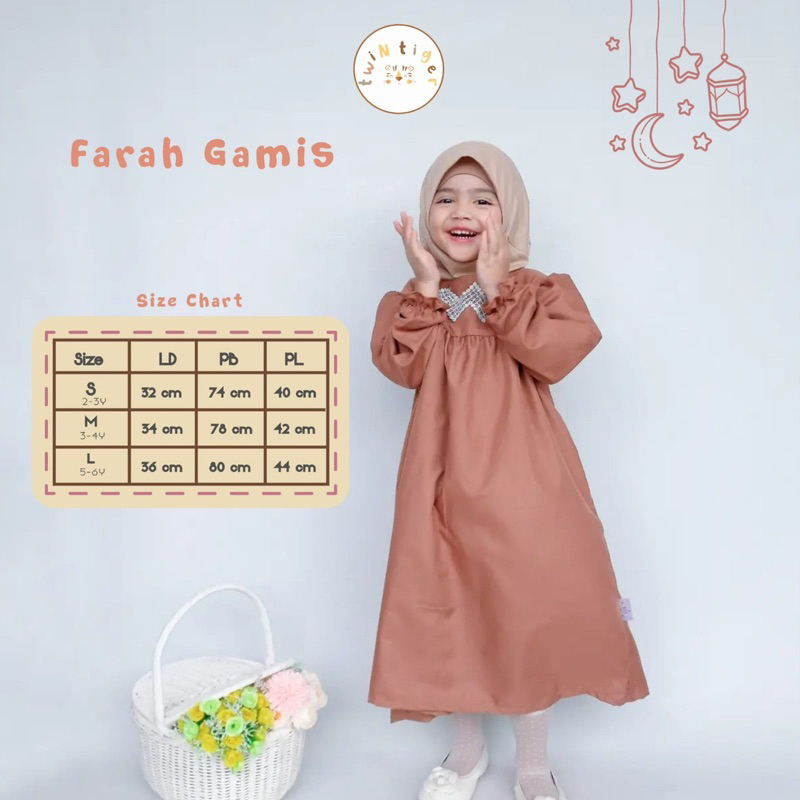 TWIN TIGER FARAH GAMIS - GAMIS ANAK 2-7 TAHUN / IED COLLECTION - BAJU LEBARAN