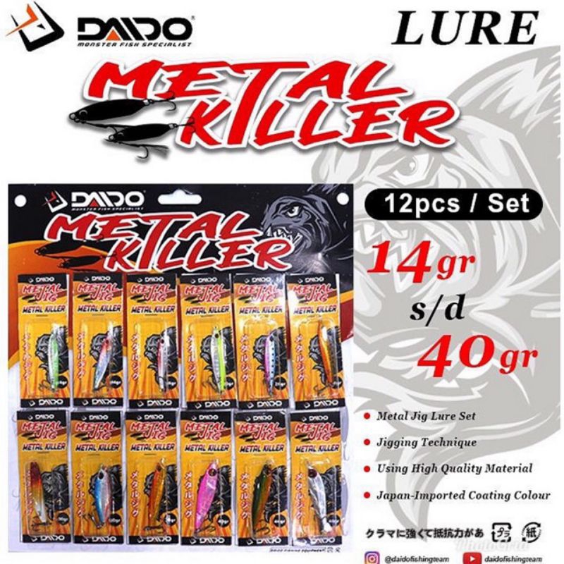 Lure Metal Jig Killer Daido 14/20/30/40gram Casting Jigging