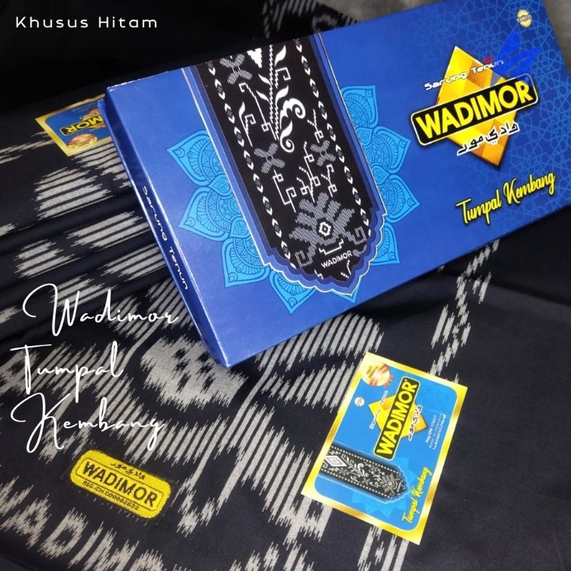 Sarung Wadimor Motif  Tumpal kembang Bali Hitam Serangam Warna Sarung Pria Tenun Songket Batik Premum Dewasa Cowok Sarung Seragam Hitam kain