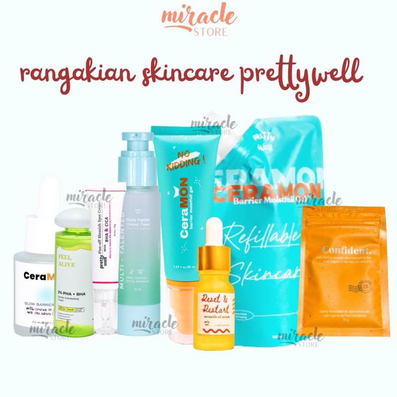 READY! PRETTYWELL MASKER / MOISTURIZER PELEMBAB CERAMON / ACNE SPOT PISS OFF / OIL SERUM RESET AND RESTART FACE OIL EXFOLIATING TONER FEEL ALIVE EXFO TONER PRETTY WELL MASKER MOIST TONER EXFO CONFIDENT FANCY RARE PRETTYWELL