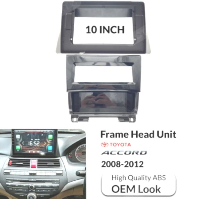 frame head unit android 10 inch mobil honda accord 2008-2012 free baut
