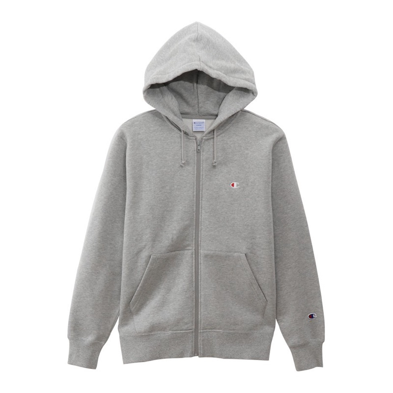 SMALL C ZIP JACKET HOODIE GREY By CHAMPION ORIGINAL