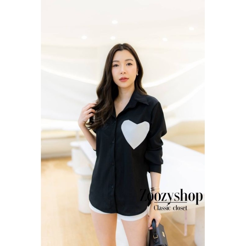 KEMEJA ZOOZY LOGO LOVE FASHION WANITA IMPORT BANGKOK CODE 58