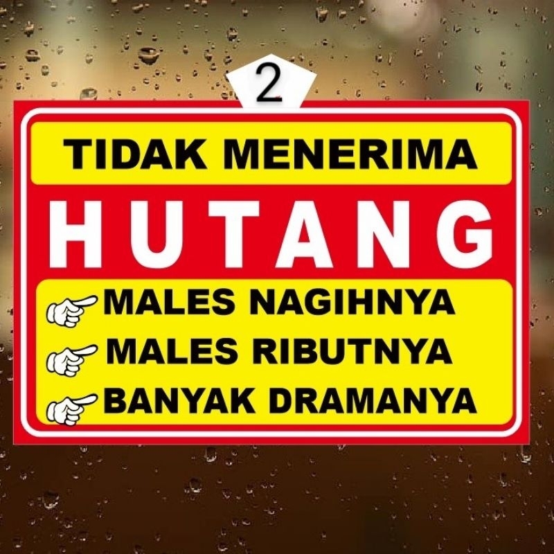 

STiker tidak menrima utang TIPE A