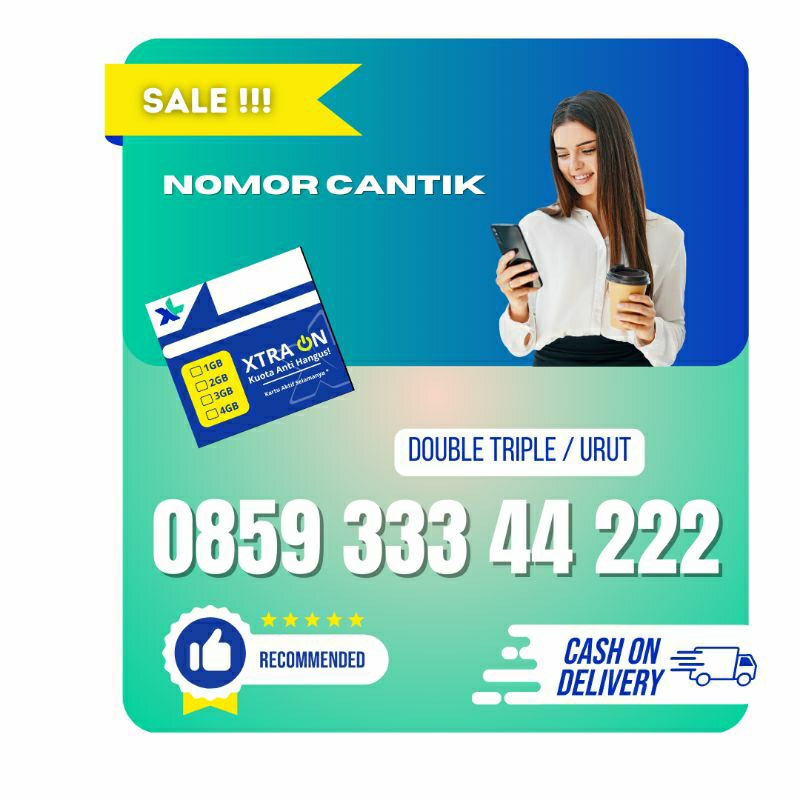 NOMOR CANTIK XL DOUBLE TRIPLE 3334 TRIPLE 4222 super