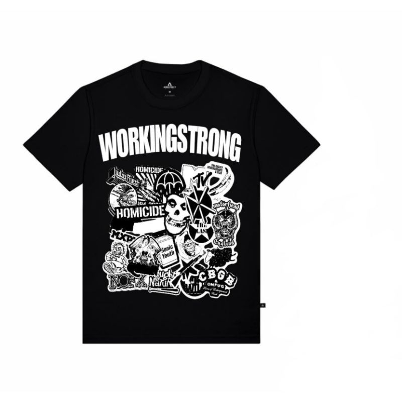 Kaos Pria Distro workingstrong Baju Kaos Pria Original Ukuran M L XL dan XXL