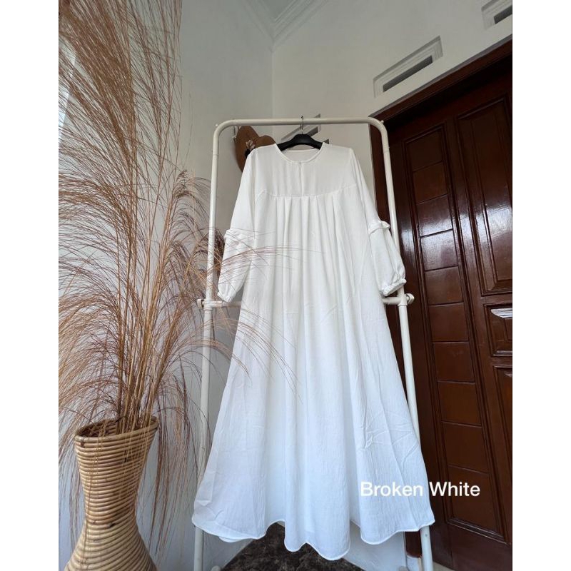 LALUNA DRESS TANGAN BALON MODEL REMPEL SUPER ORI