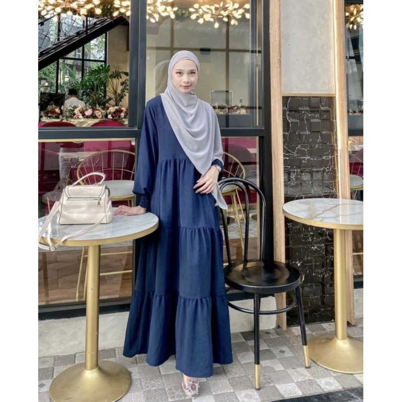 DRESS ALIZAH DRESS CEY CRINKLE PREMIUM || BY GERAI AULIA