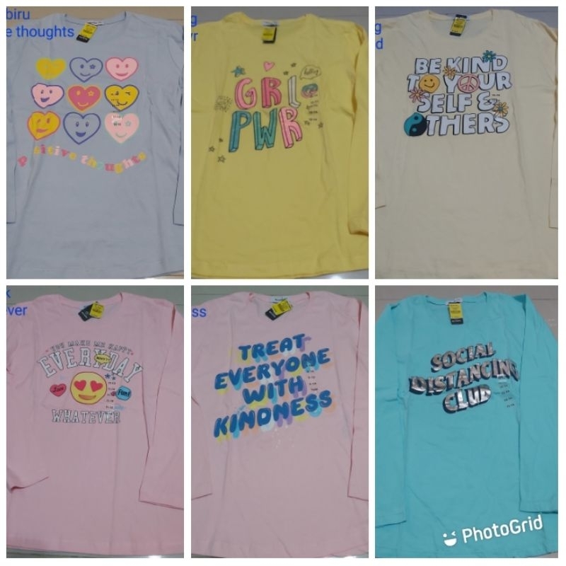 kaos nevada anak perempuan lengan panjang