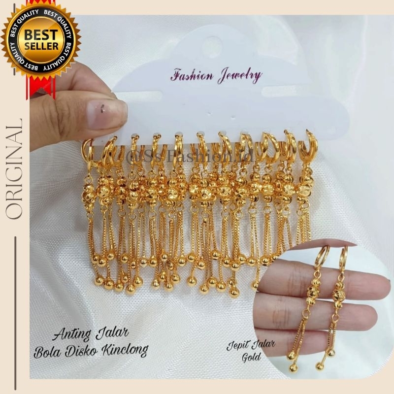 Anting jepit Rumbai xuping  gold anti karat anti luntur