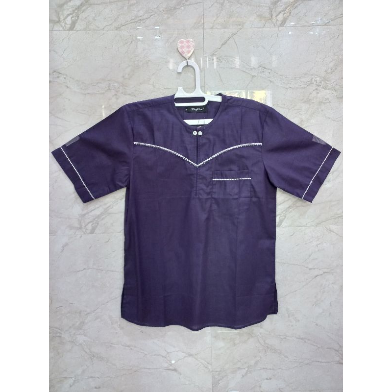 baju koko cross pendek ungu