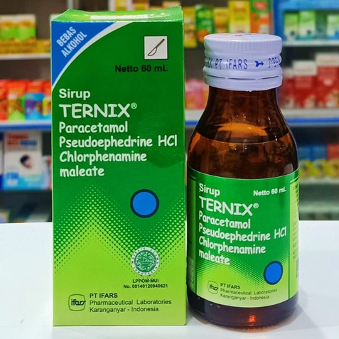 Ternix 𝐒𝐢𝐫𝐮𝐩 𝟔𝟎𝐦𝐥 Hijau - Obat Demam Pilek Bersin-bersin Hidung Tersumbat Sakit Kepala