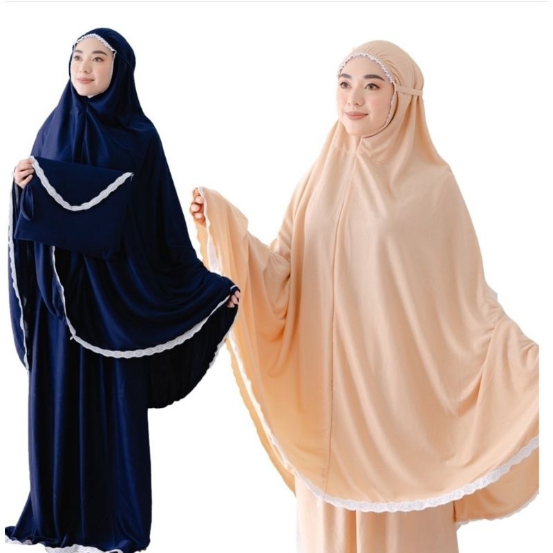 (JUMBO)MUKENAH POLOS RENDA