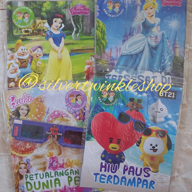 Mainan edukasi anak buku komik kacamata 3d majalah mini kreatifitas kreativitas cerita story book ma