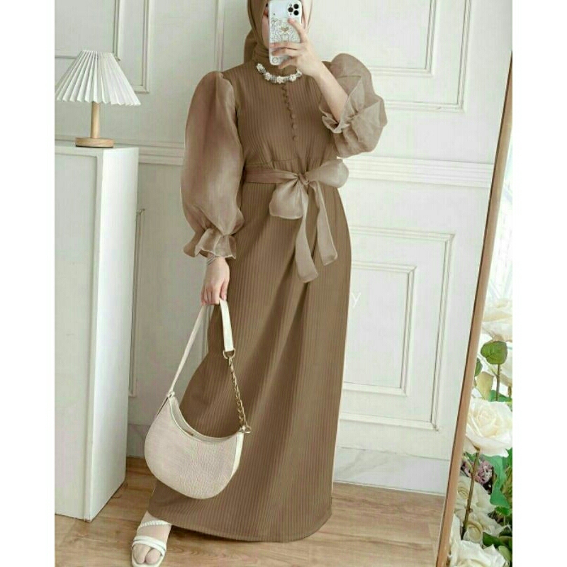 Vienita Maxi Maxy Dress Longdress Kondangan Pesta Knit Mango