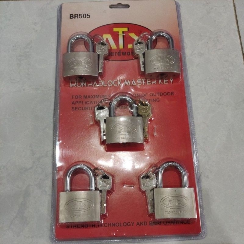 ATS Gembok master key 50mm isi 5 / Gembok master key 50x5