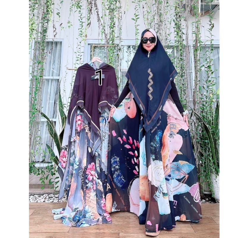 ELDENA CLAUDY SYARI SET GAMIS DRES MUSLIM MOTIF